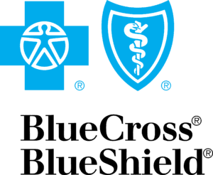 Blue Cross Blue Shield logos on black background